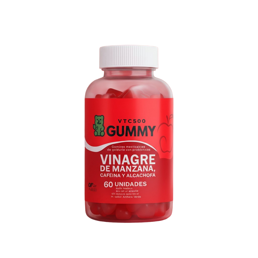 Frasco de gomas de vinagre de manzana