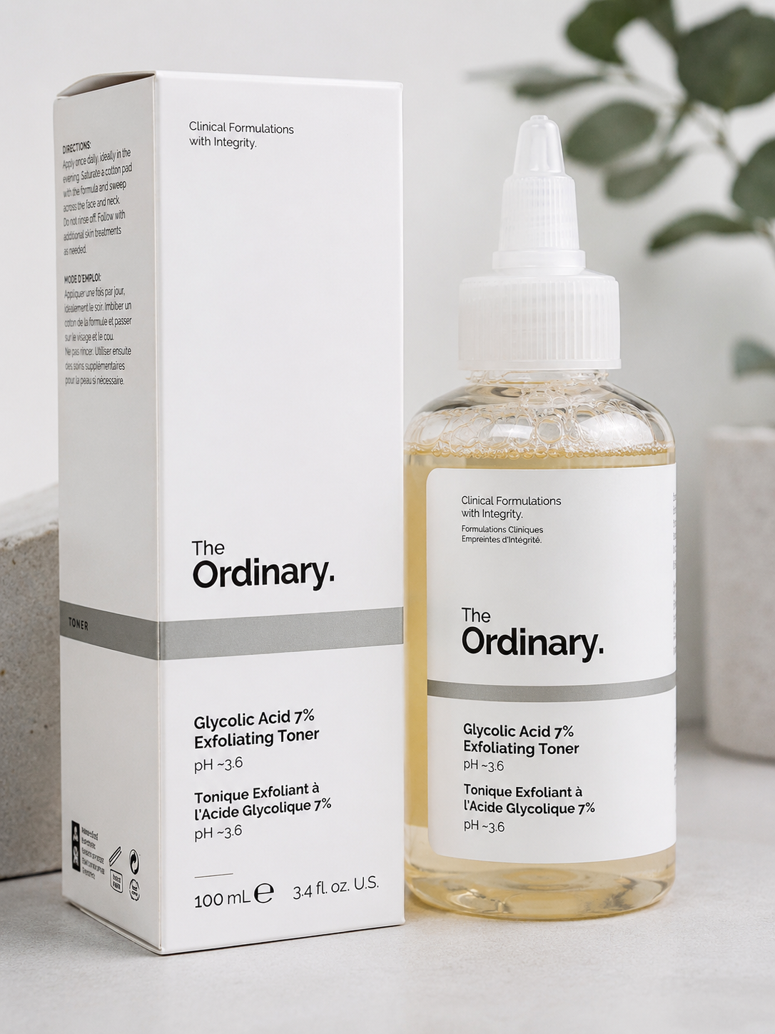 Tónico exfoliante The Ordinary Glycolic Acid 7%, frasco de 100 ml